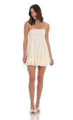 Chiffon Babydoll Dress in Cream