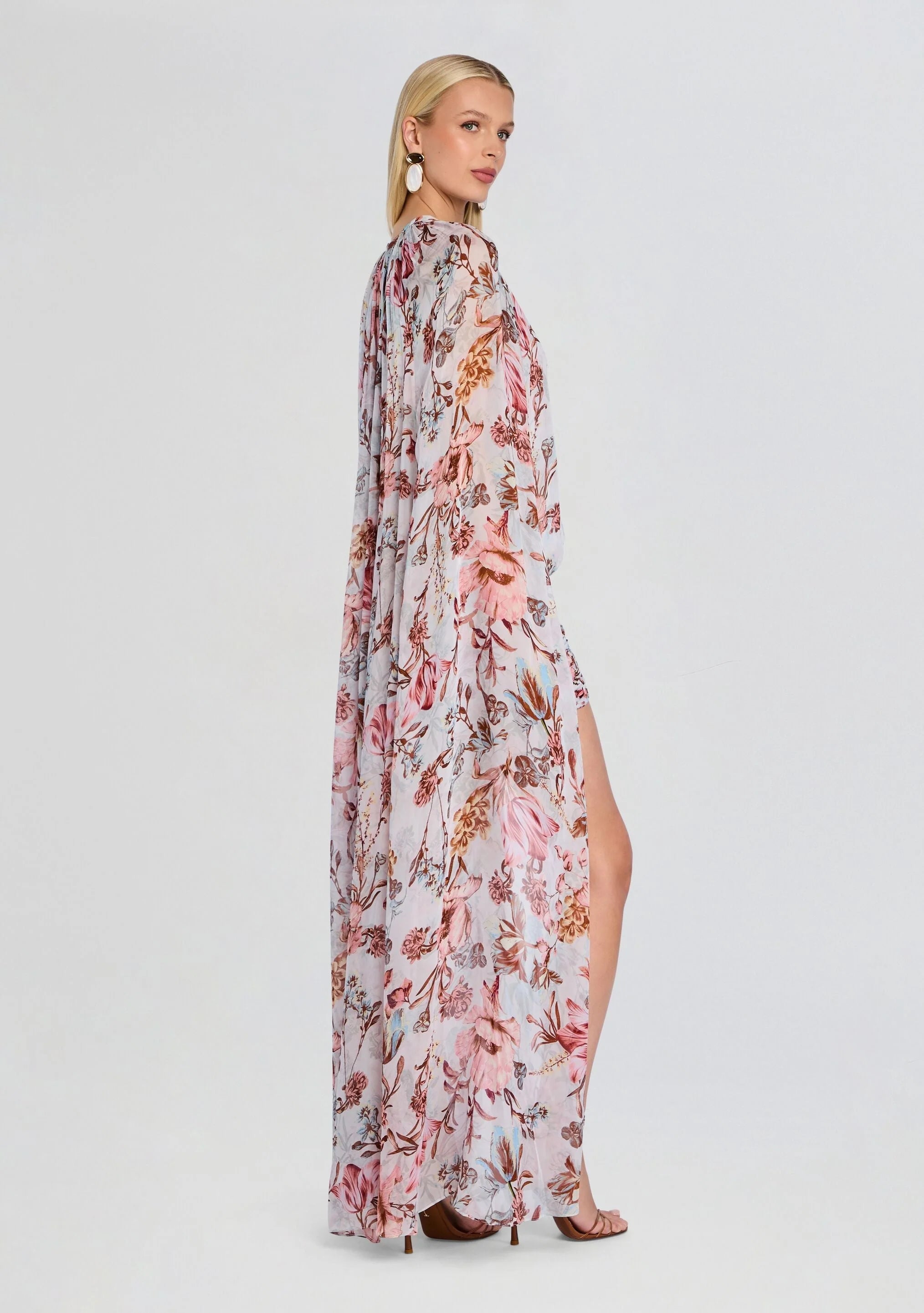 Ezra Ruched Cape Mini Dress