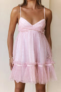 Luxe Enchantment Glitter Mini Dress Pink