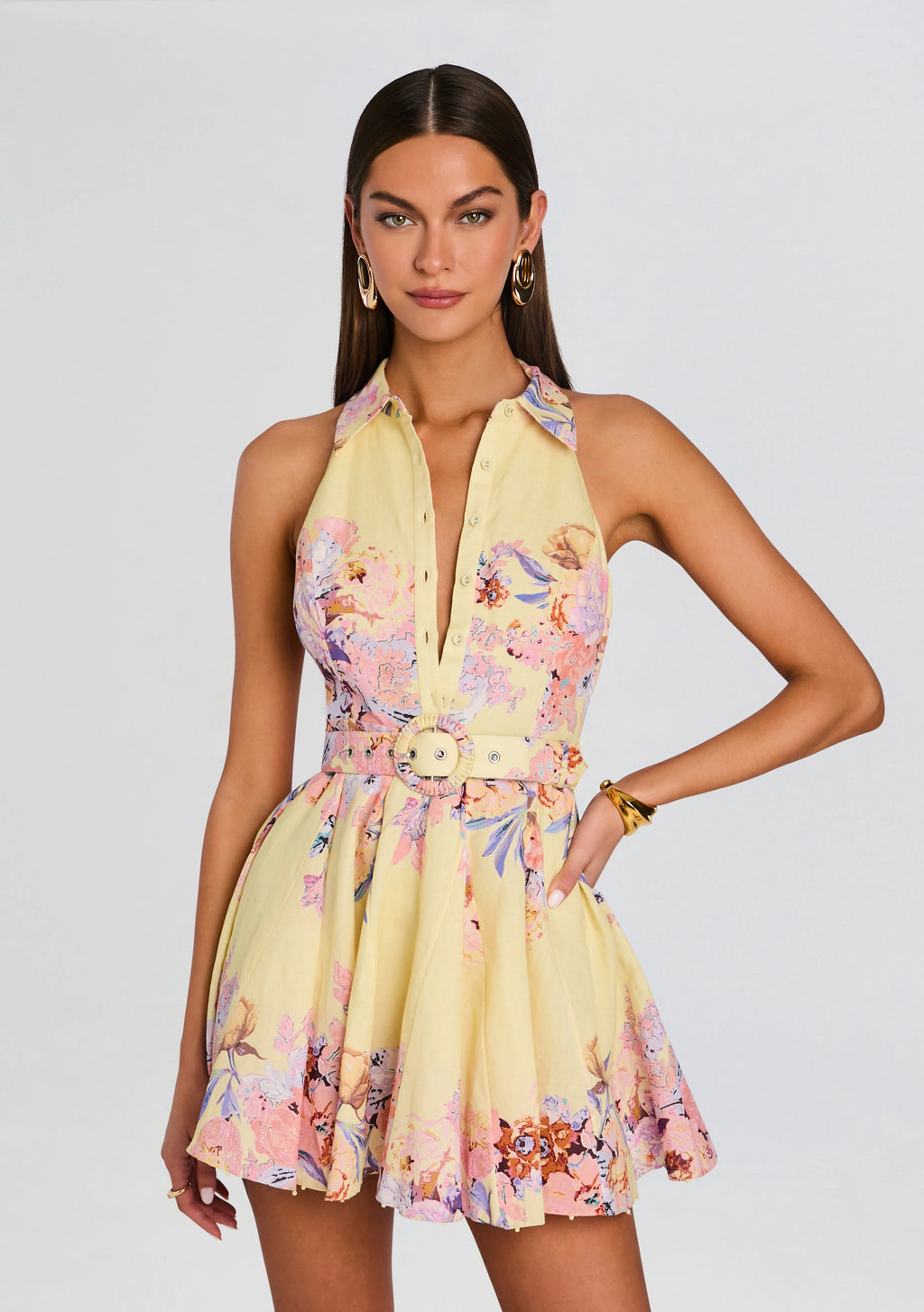 Kysha Short Dress with Belt Buckle