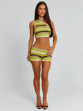 Prague Shorts Green Stripe