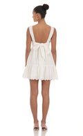 Floral Eyelet Babydoll Dress in White