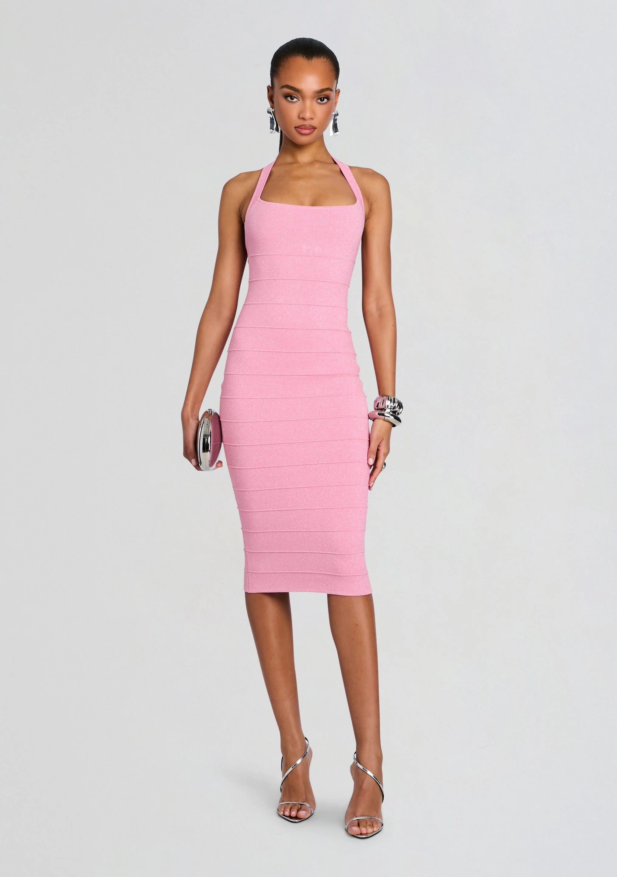 Cloe Metallic Bandage Knit Dress
