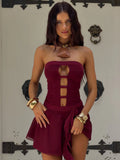 Nina Mini Dress Burgundy