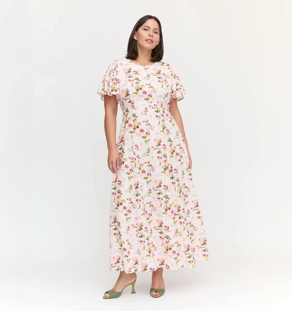 Couturebud The Dominique Dress - Pink Bluebonnet