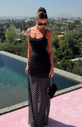 VIP Access Maxi Dress Black/White Polka Dot