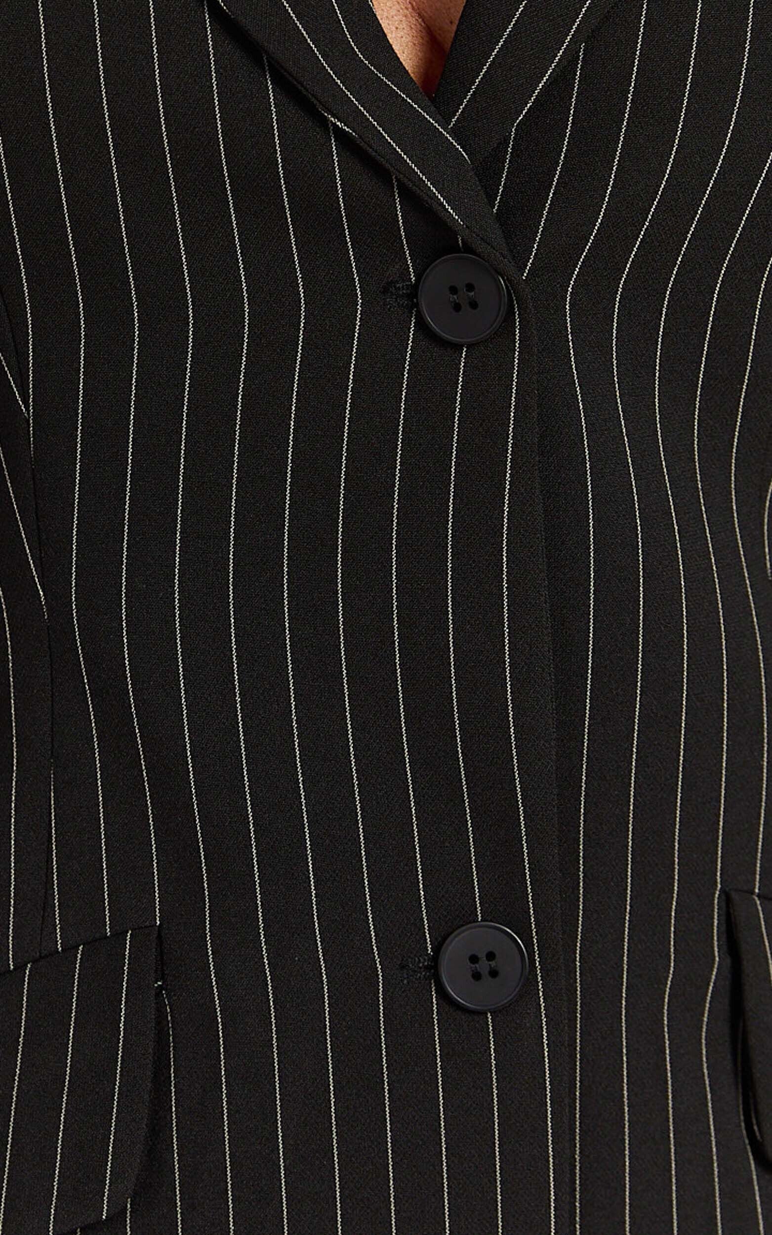 Lioness - Leo Dress in Onyx Pinstripe